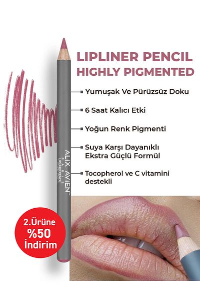 Alix Avien Moisturizing Lip Liner - Lipliner Pencil 12 Deep Pink