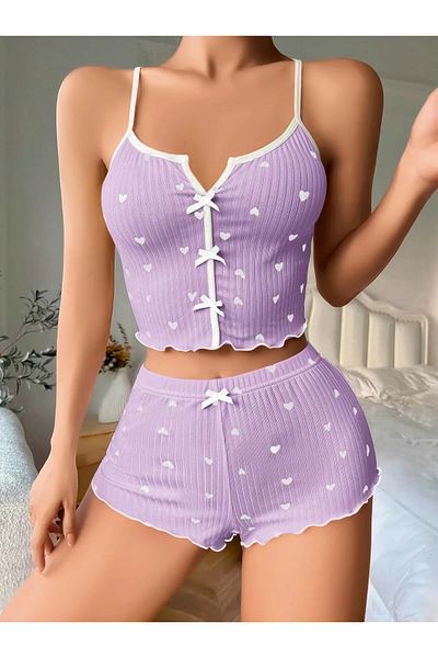 REAL PASSİONE Women's Shorts and Trousers Paddy Paddy Pajama Set Stylish, Elegant and Comfortable