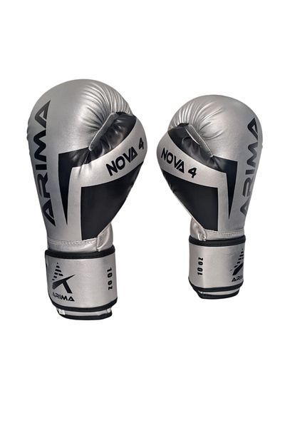 ARIMA Nova-4 Boxing-Kickboxing-Muaythai Gloves Silver 8Oz-10Oz-12Oz