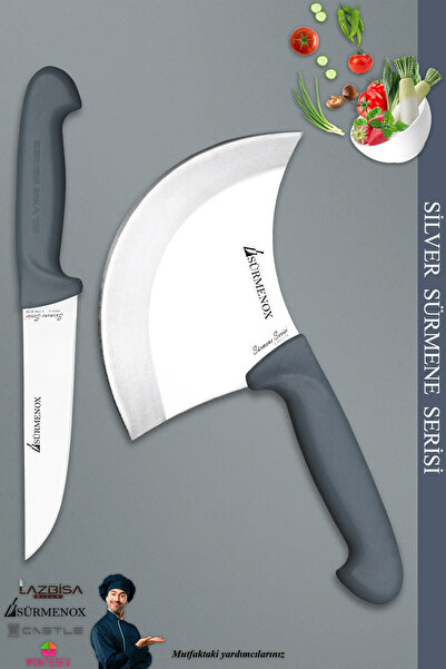 SÜRMENOX Sürmene Silver Serisi Gri Sap Mutfak Bıçak Hilal Börek Bıçağı Pizza ...