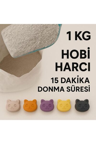 Ceribo Co. Hobi Harcı 1Kg Hızlı Donan Harç Boyanabilir Harç Dekoratif Obje Heykel Alçı