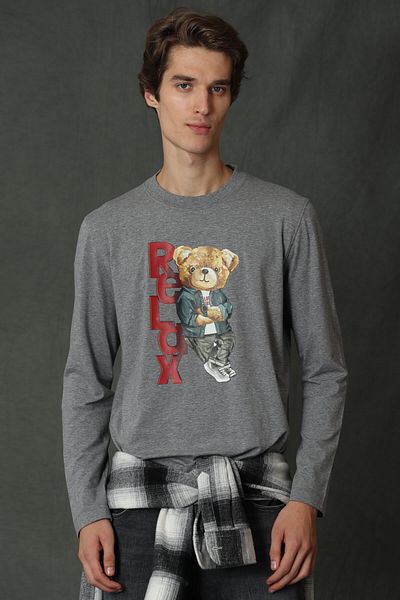 Lufian Dominic Men's Long Sleeve T-Shirt Gray