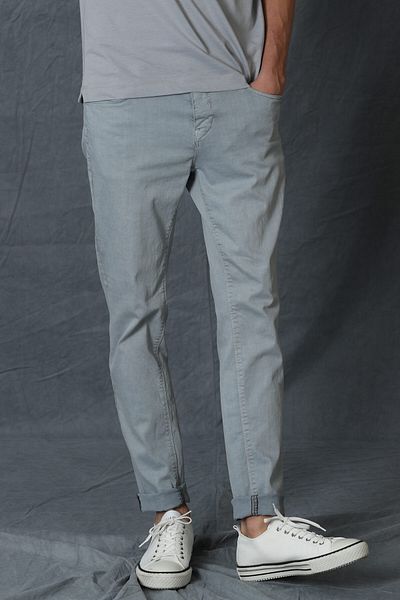 Lufian Helt Sport 5 Pocket Ανδρικό Παντελόνι Slim Fit Ανοιχτό Γκρι