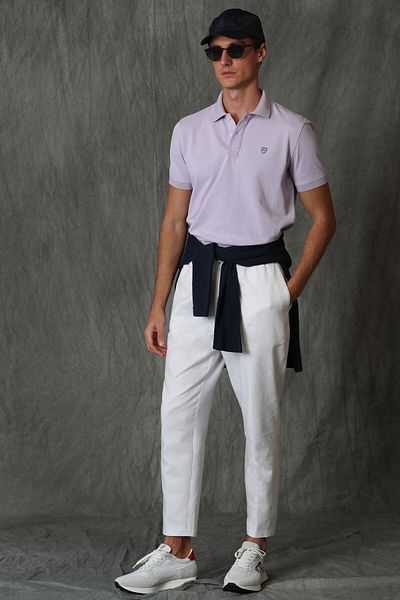 Lufian Laon Lilac Men's Polo Collar Sports T-Shirt