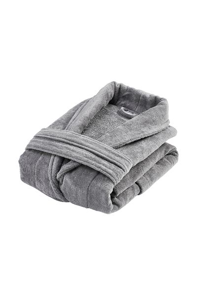 Donetella Unisex 100% Cotton Velour Bathrobe Small & Medium, 400 GSM, Ankle-Length with Shawl Collar & Pockets