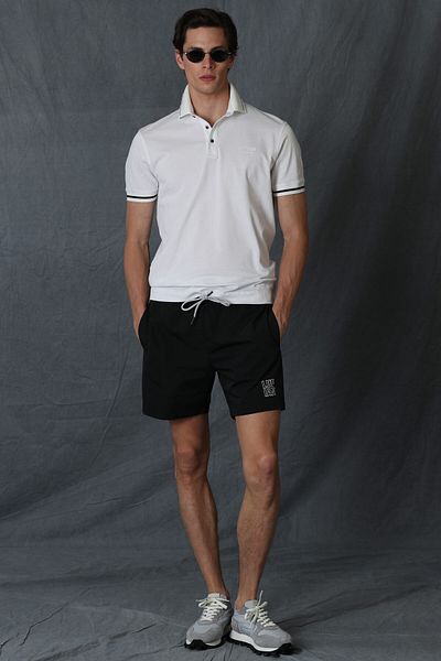 Lufian Tricou polo Forester Smart pentru bărbați, alb
