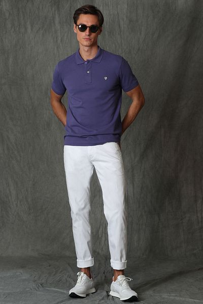 Lufian Μωβ ανδρικό μπλουζάκι Laon Sports Polo Neck