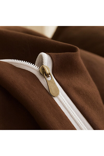 Prime Sleeks Single 100% Cotton Duvet Cover Set 160X220 Cm, Set with Elastic Sheet, Brown