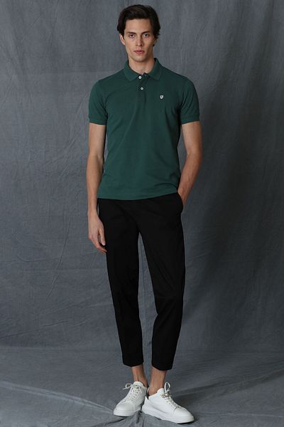Lufian Ανδρικό μπλουζάκι Laon Sports Polo Neck Duck Green