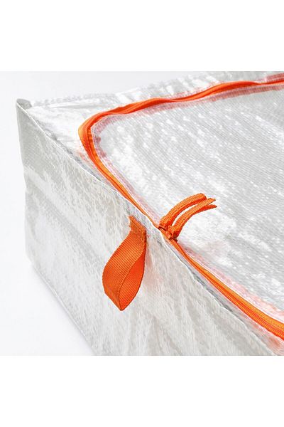 IKEA Κουτί με φερμουάρ 55x49x19 cm Σετ 2 Κουτί αποθήκευσης Οργάνωσης Λευκό Hurc