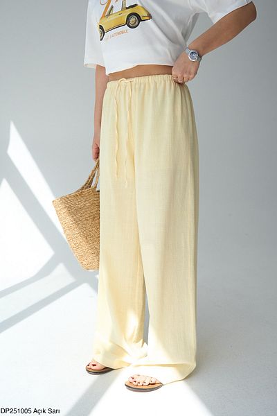 CADDELAMODA Women's Lined Loose Linen Trousers