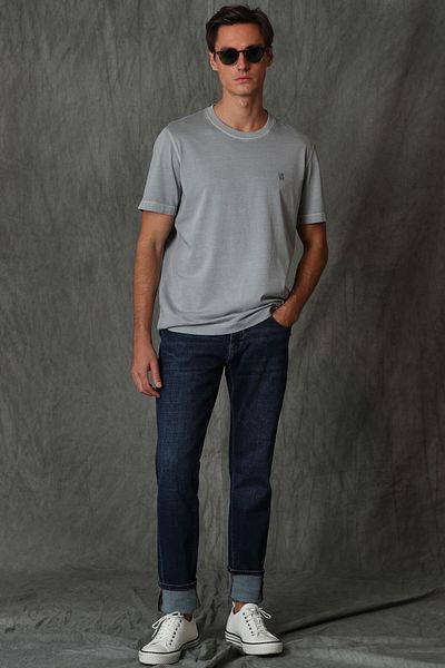 Lufian Sarder Men's Basic T-Shirt Gray