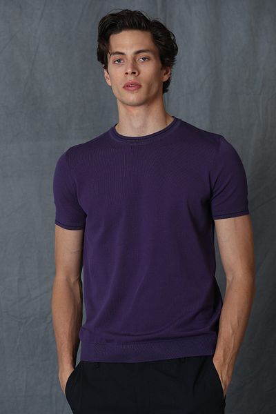 Lufian Ελαφρύ ανδρικό πουλόβερ Plum