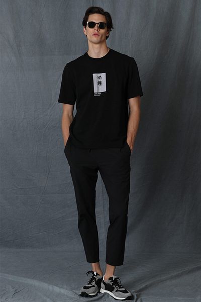 Lufian Bart Modern Graphic T- Shirt Black