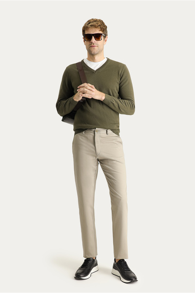 Kiğılı Relaxed Fit Rahat Kesim Likralı Kanvas / Chino Pantolon