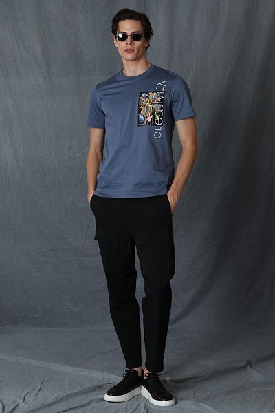 Lufian Gabriel Men's Basic T-Shirt Dark Blue
