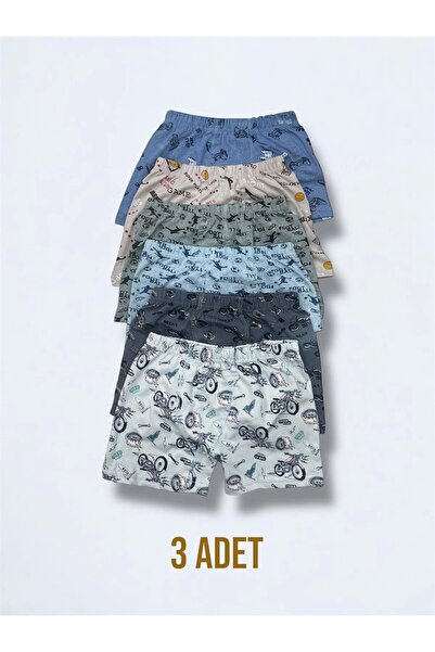 Erdenay Tekstil Karışık Desenli Erkek Çocuk Empirme Boxer 3'lü