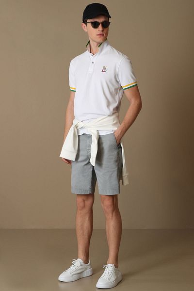 Lufian Zegler Sports Men's Chino Shorts Slim Fit Gray