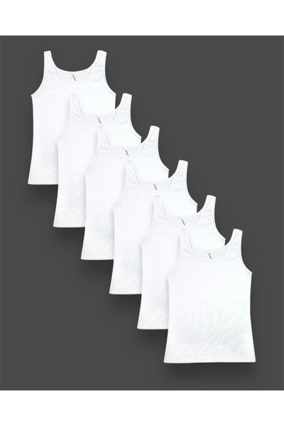 Erdenay Tekstil Thin Corded Thick Strap Cotton Women's Tank Top Pack of 6