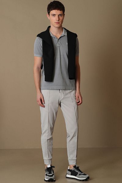 Lufian Ανδρικό μπλουζάκι Vernon Sports Polo Neck Σκούρο Γκρι