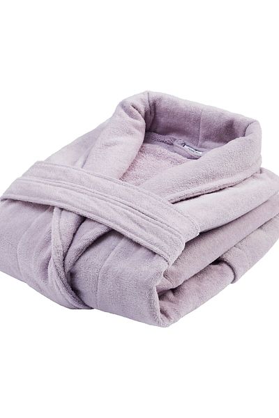 Donetella Unisex Bathrobe 100% Cotton Velour Large & Extra Large, 400 GSM, Ankle-Length with Shawl Collar