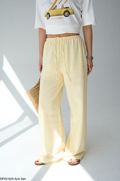 CADDELAMODA Women's Lined Loose Linen Trousers