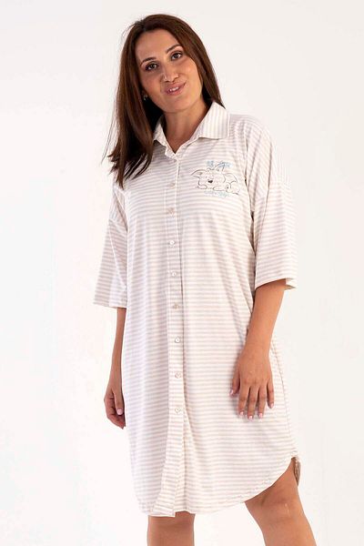 VİENETTA Short Sleeve Large Size Women's Nightgown - 303237
