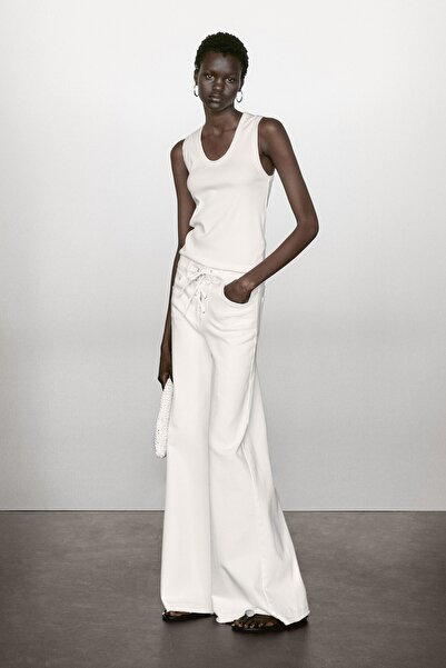 Massimo Dutti Pamuklu karışımlı bisiklet yaka t-shirt