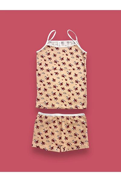Erdenay Tekstil Patterned Girl's Athlete Boxer Set