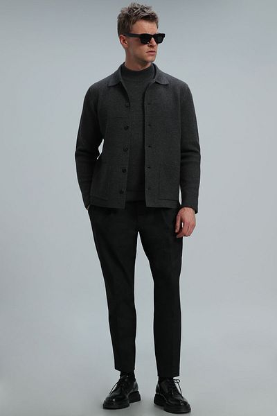Lufian Ανδρική ζακέτα Daks Anthracite