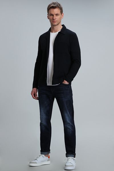 Lufian Alter Men's Cardigan Navy Blue
