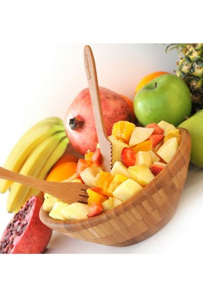 Bambum Bamboo Salad Pasta Chips Bowl Paella Small