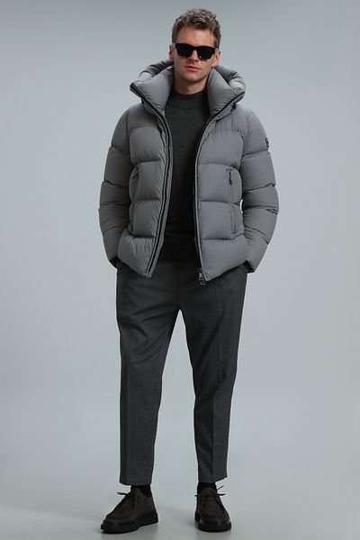 Lufian Tommy Goose Feather Men's Coat Gray