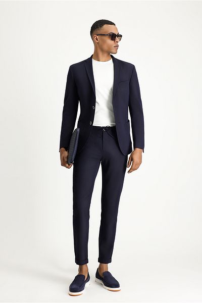 Kiğılı Super Slim Fit Extra Slim Fit Elastic Waist String Seersucker Lycra Classic Fabric Trousers