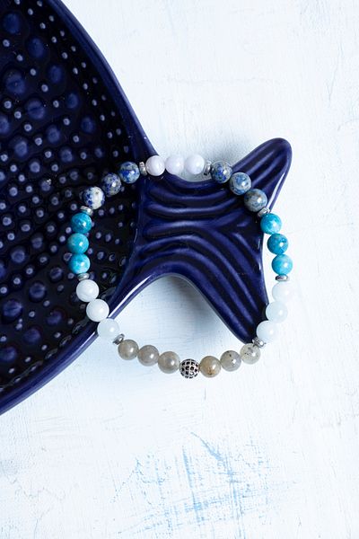 Deniz Doğal Taş Certified Sagittarius Natural Stone Bracelet – Apatite, Labradorite and More