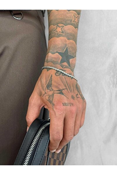 ablukaonline Men's Silver Thin Chain Bracelet Silver