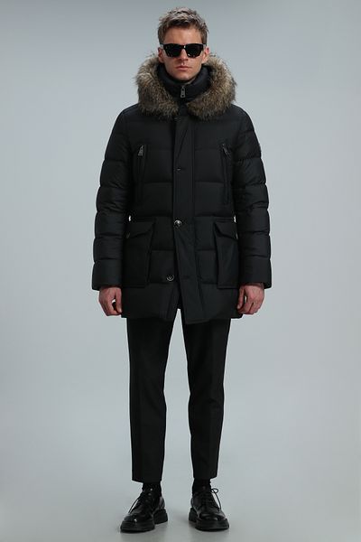 Lufian Ανδρικό παλτό Clark Goose Feather Μαύρο