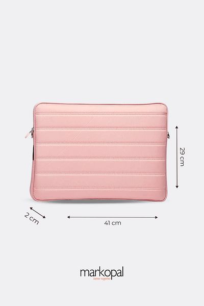 MORCA Pink Striped MacBook Case - Waterproof Shoulder Strap, 15"-16"