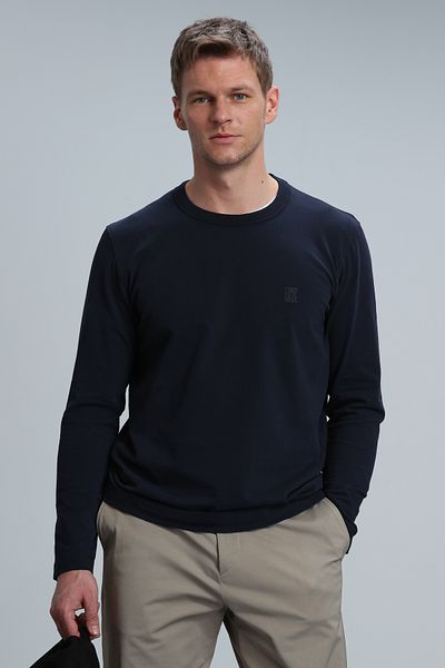 Lufian Ανδρικό μακρυμάνικο μπλουζάκι Merlin Navy Blue