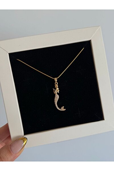 h&b design jewel Çelik Taşlı Deniz Kızı Kolye