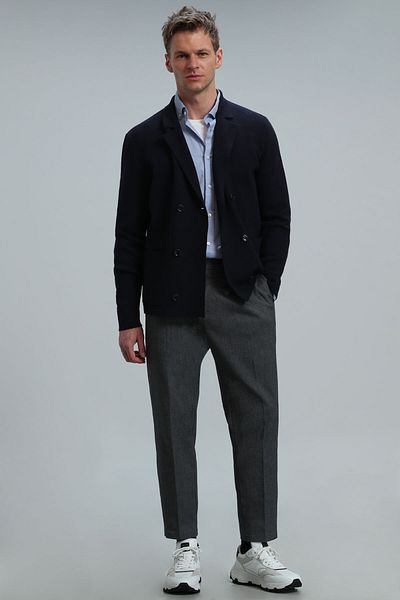 Lufian Men's Navy Blue Cardigan - Elegant Design