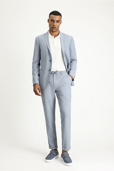 Kiğılı Super Slim Fit Extra Slim Fit Elastic Waist Corded Seersucker Lycra Classic Fabric Trousers