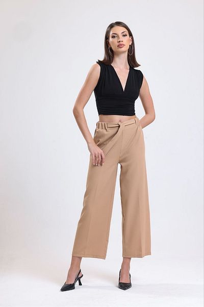 Le Touche Women's High Waist Loose Cut Lycra Palazzo Pants