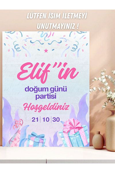Hobi Sepeti Birthday, Party, Birthday Welcome Banner 35X50 cm Welcome Entrance Table