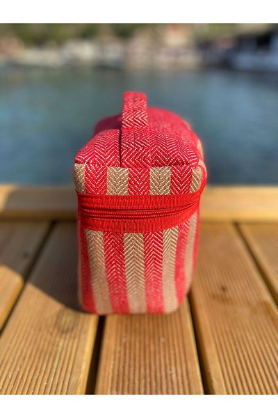 MY BAG ÇANTA Jute Functional Handbag Clutch Women's Daily-Beach Bag 100% Cotton Woven 27X7X17 cm