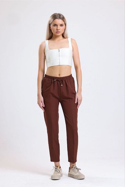 Le Touche Elastic Ankle Length Trousers