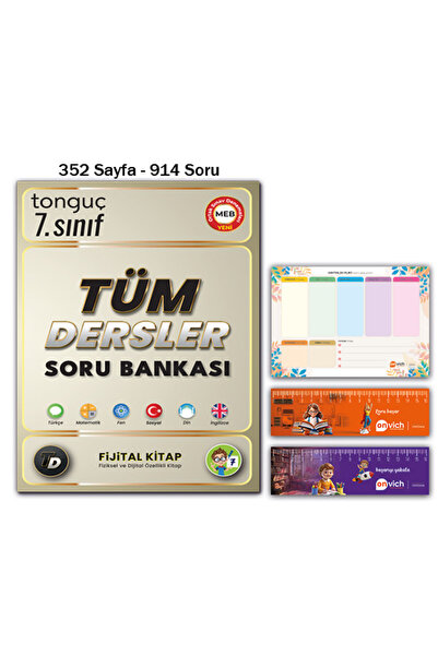 Tonguç Yayınları 7. Sınıf Tüm Dersler Soru Bankası - Fijital Kitap Haftalık P...