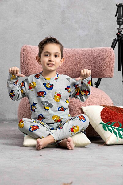 Sude HOMEWEAR Set de pijamale cu mâneci scurte cu model pentru băieți
