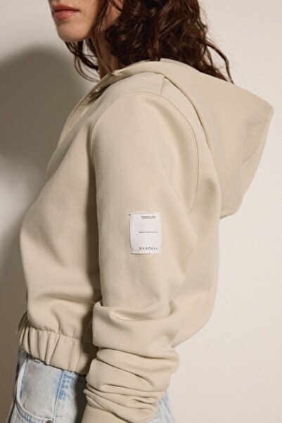 BABOKAH Fermuarlı Crop Teknik Sweatshirt
