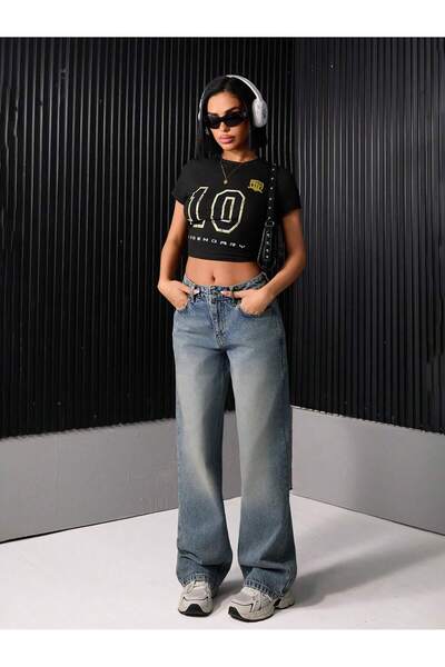 REDZARRAM Pantaloni eleganti pentru femei, verde pal, cu talie joasă